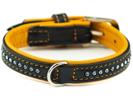 Nobby Pacific Deluxe obojek se Swarovski krystaly XS 27cm oranžová