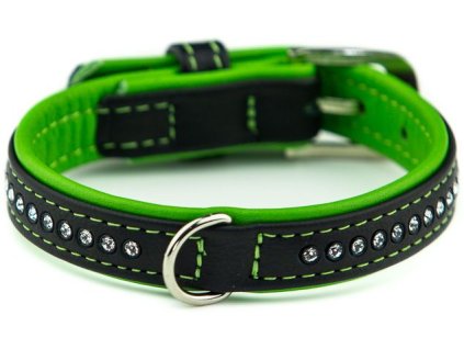 Nobby Pacific Deluxe obojek se Swarovski krystaly XS 27cm zelená