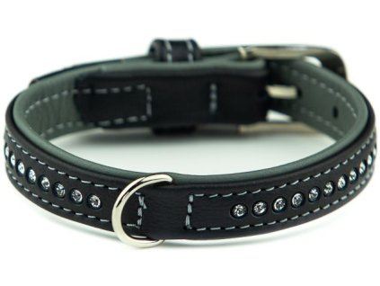 Nobby Pacific Deluxe obojek se Swarovski krystaly XS 27cm šedá