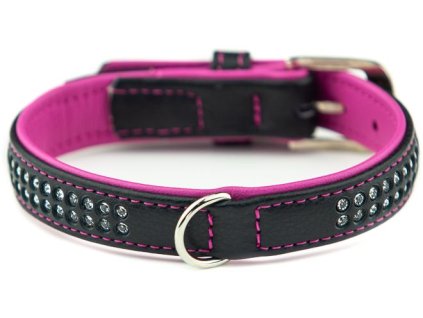 Nobby Pacific Deluxe obojek se Swarovski krystaly S 37cm růžová