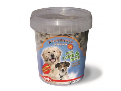 Nobby StarSnack Duo wiaderko przysmaków dla psów jagnięcina+ryż 500g