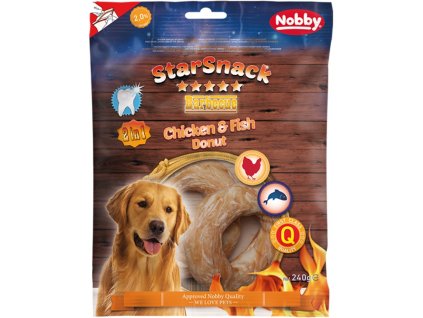 Nobby StarSnack BBQ Chicken, Fish Donut pamlsky 240g