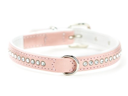 Nobby Crystal obojek se Swarovski krystaly S 37cm světle růžová