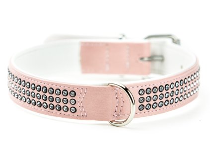 Nobby Crystal obojek se Swarovski krystaly M-L 52cm světle růžová