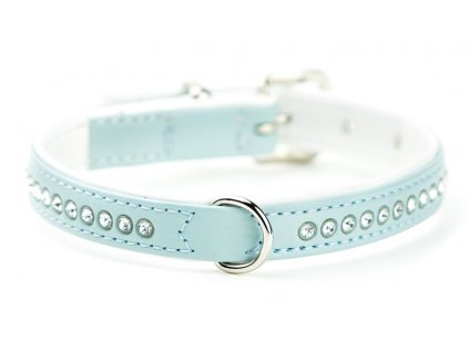Nobby Crystal collar with Swarovski crystals XS-S 32cm light blue