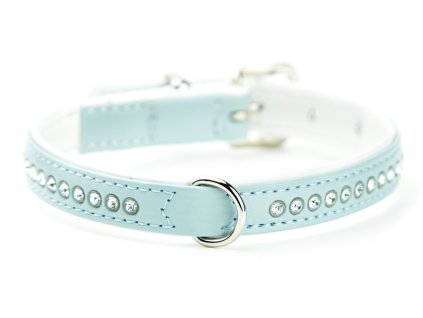 Nobby Crystal obojek se Swarovski krystaly S 37cm světle modrá