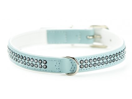 Nobby Crystal obojek se Swarovski krystaly S 37cm 17/19 mm světle modrá