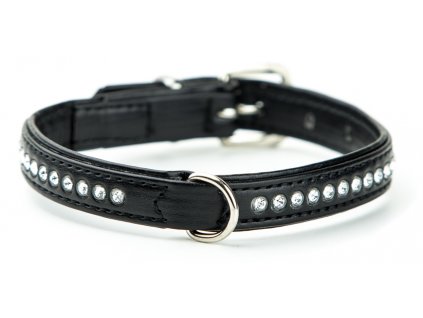 Nobby Crystal collar with Swarovski crystals XS 27cm black
