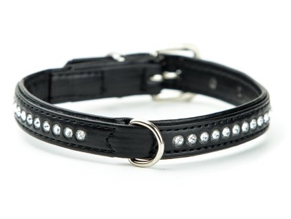 Nobby Crystal obojek se Swarovski krystaly S 37cm černá
