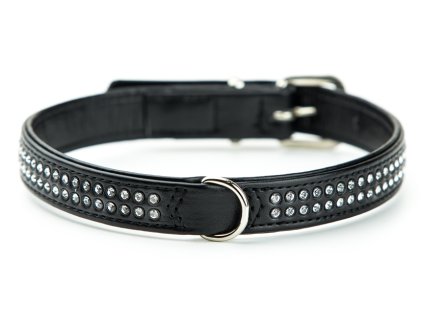 Nobby Crystal obojek se Swarovski krystaly S 37cm 17/19 mm černá