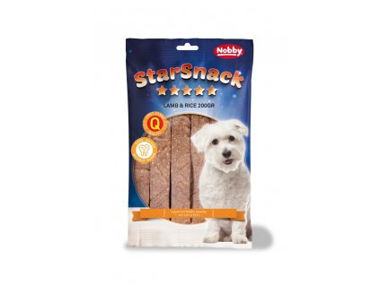 Nobby StarSnack Strips przysmaki plasterki jagnięciny + ryż 20 szt. / 200 g
