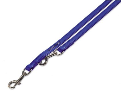 Nobby Crystal leash decorated with Swarovski L-XL 200cm / 16mm dark blue