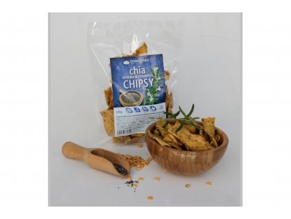 Chipsy - chia semínka a rozmarýn -VEGAN - Damodara 100g  + Při koupi 12 a více kusů 3% Sleva