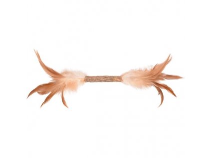 Cat toy matatabi stick with feathers 30x1.5cm Flamingo