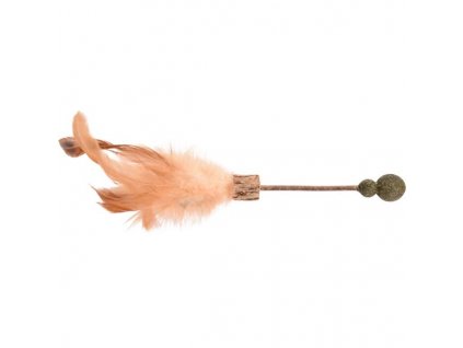Hračka cat matatabi tyčka peří/míček 25x2cm Flamingo