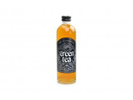 Kombucha - GREEN TEA BIO - Stevikom 350ml ve skle  + Při koupi 12 a více kusů 3% Sleva