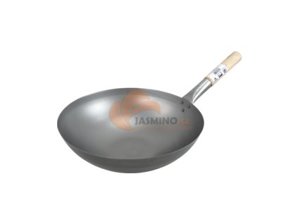JADE TEMPLE železná pánev wok, D 33 cm, kulaté , dřevěná rukojeť