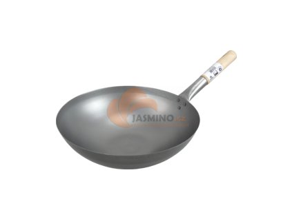 JADE TEMPLE iron wok, D 30 cm, round, wooden handle