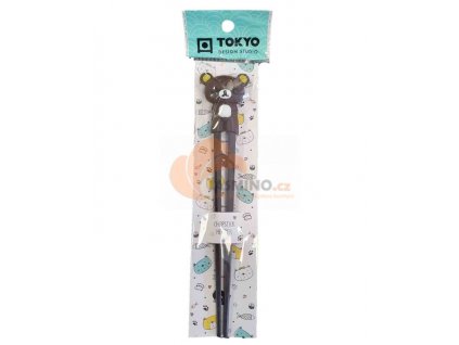 TOKYO DESIGN Children's chopsticks Bear Dark Brown 22cm