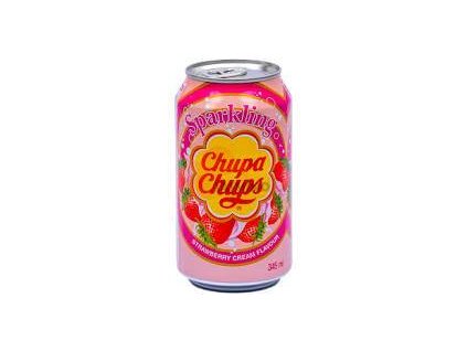 CHUPA CHUPS Soda s příchutí jahody a krému 345ml