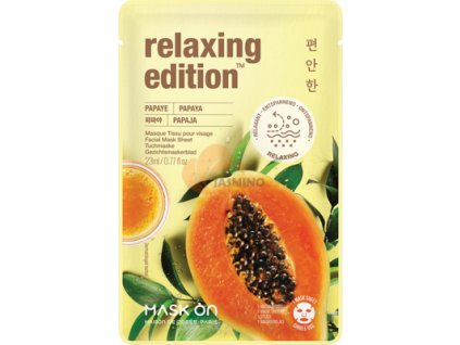 mask on prosteradlo na oblicejovou masku s papajovou relaxacni maskou