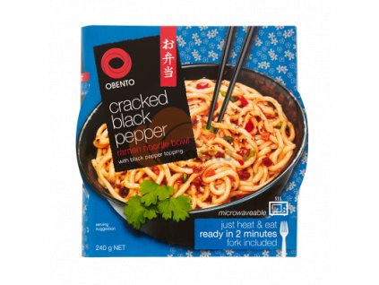 OBNTO Ramen noodles with black pepper in a bowl 240g