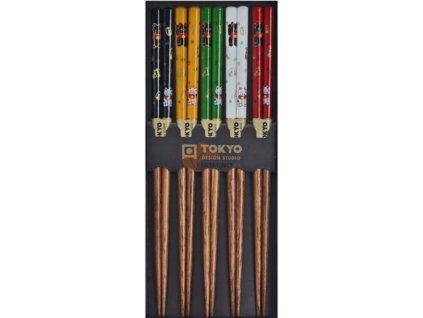 TOKYO DESIGN Chopsticks Lucky Cat 5 szín - 5 pár