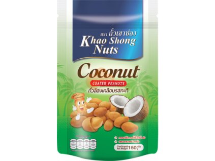 KHAOSHONG obalené arašidy s príchuťou kokosu v sáčku 150g