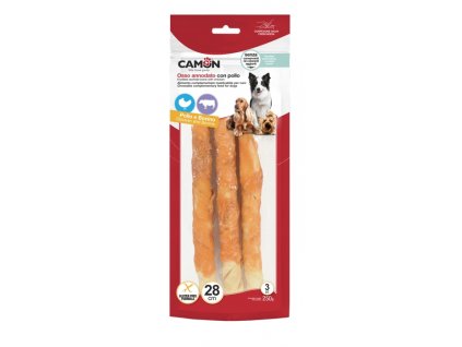 Gedrehte Büffel-/Hühnersticks 3 Stück 28 cm 250 g