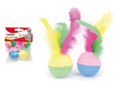 MINGE COLORATA CU PENE 2 buc 4 cm