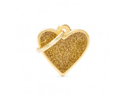 SMALL HEART GLITTER GOLD