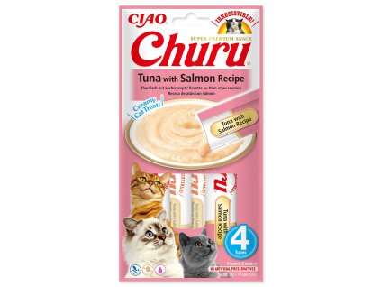 Pochúťka Churu tuniak s lososom 4x14g