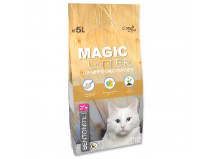 Kočkolit MAGIC LITTER Bentonite Ultra White Baby Powder