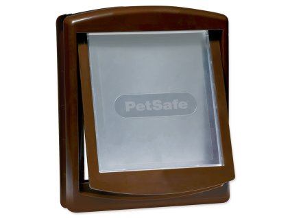 Drzwi plastikowe PetSafe z przezroczystą klapką, brązowe, wycięcie 28,1x23,7 cm