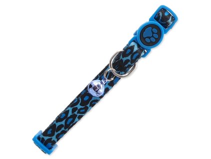 Obojok Active Cat nylon XS leopard modrý 1x19-31cm