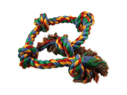 Dog Fantasy Spielzeug, Baumwollknoten, farbig, 5 Knoten, 95cm