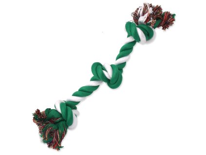 Câine Fantasy jucărie nod bumbac verde-alb 3 fitil 40cm