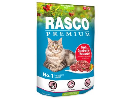Karma dla wołowiny sterylizowanej Rasco Premium z żurawiną i rzeżuchą 0,4 kg
