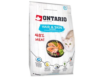 Karma dla kotów Ontario na sierść i skórę 0,4 kg