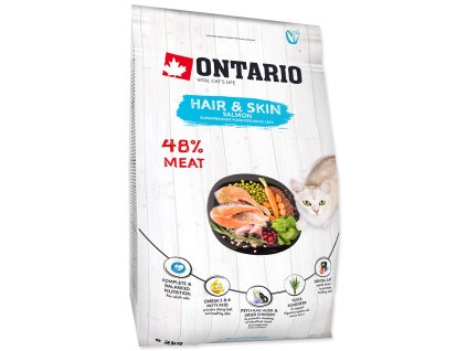 Karma dla kotów Ontario na sierść i skórę 2 kg