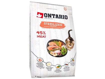 Ontario Sterilisierter Lachs für Katzen, 2 kg