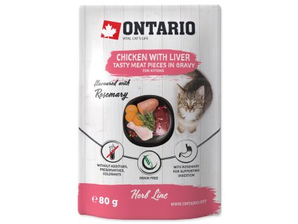 Ontario Kitten Chicken with Liver in Sauce Pouch 80g