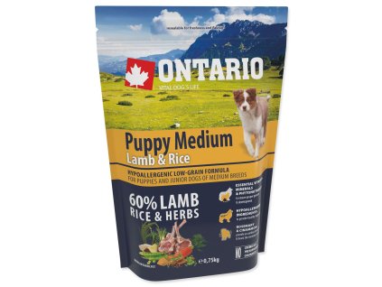 Ontario Puppy Medium Lamm & Reis 0,75 kg