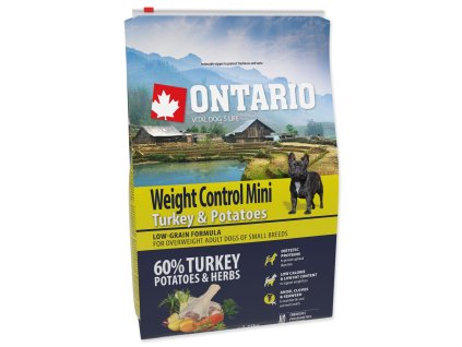 Ontario Mini Weight Control Indyk i ziemniaki 2,25 kg