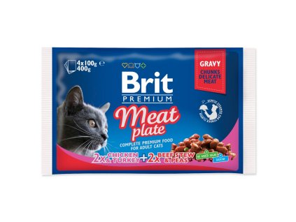 Kapsička Brit Premium Cat Meat plate mix v omáčke Multi 400g (4x100g)