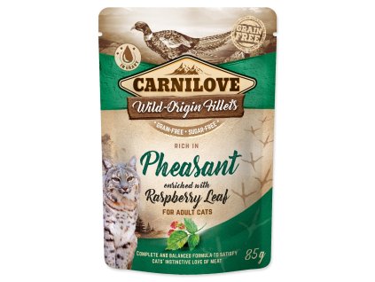 Carnilove Cat Pheasant Pouch z liśćmi malin 85g