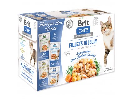 Kapsičky BRIT Care Cat Multipack Fillets in Jelly Flavour Box 4 x 3 ks 1020 g