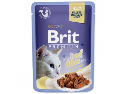 Kapsička BRIT Premium Cat Delicate Fillets in Jelly with Beef 85 g