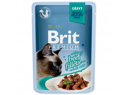 Kapsička BRIT Premium Cat Delicate Fillets in Gravy with Beef 85 g