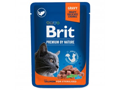 BRIT Premium Chunks in Gravy with Salmon for Sterilised Cats 100 g